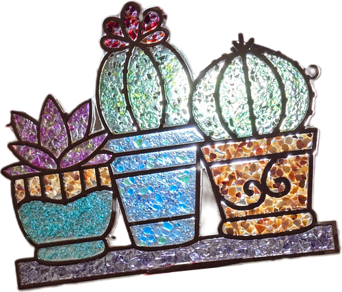 Succulent Crushed Glass Suncatcher DIY Kit