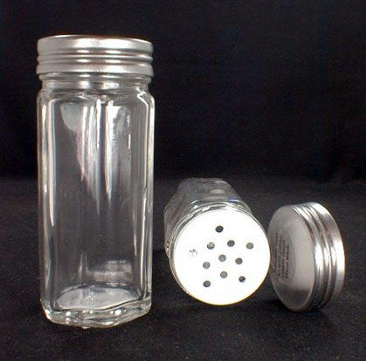 Hexagonal Glass Spice Jar with Metal Lid 4 oz. Fante s Kitchen