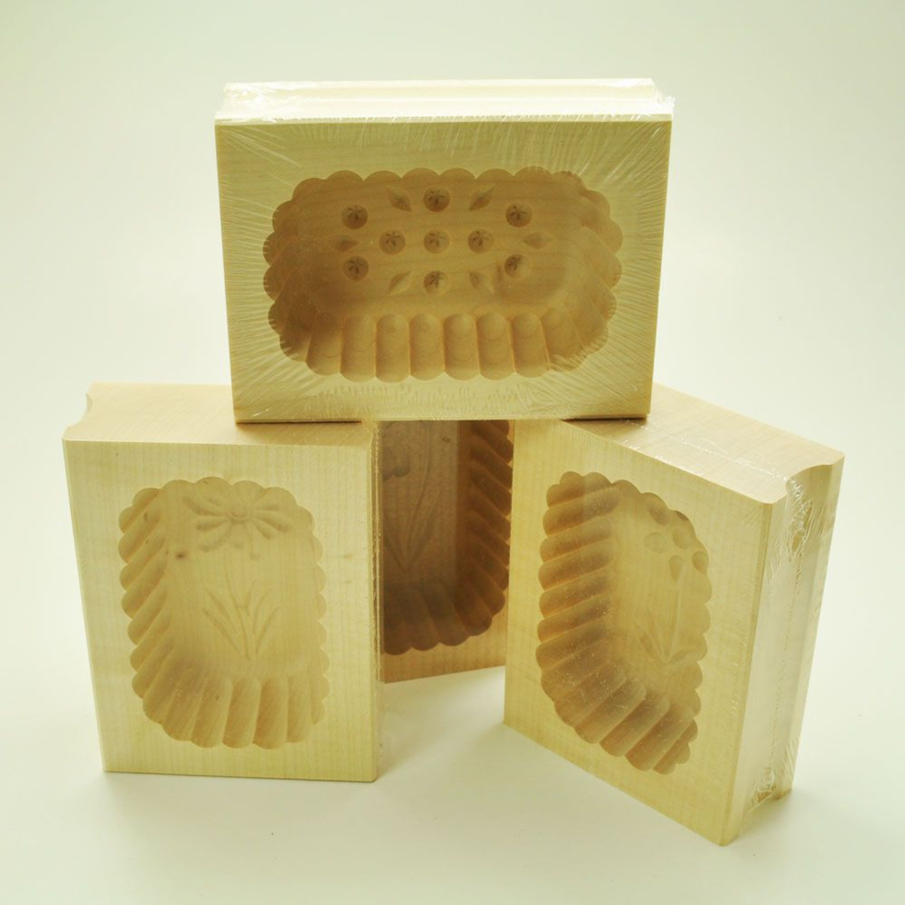 Beechwood Rectangular Floral Butter Mold 125G - Fante's Kitchen