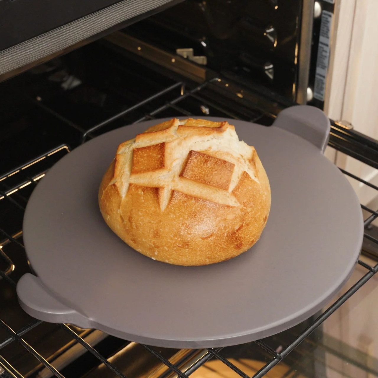 Old Stone Glazed Pizza 13" Round Stone with Handles