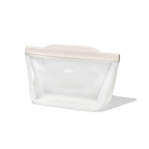 Silicone Reusable Bag - Stand-Up Quart (32 oz) - Oat - Thumbnail 4