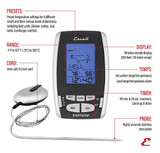 WirelessThermometer and Timer, -0 to 572 F, 7.25" Probe 40" Cord