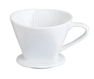 #1 Cone White Porcelain Coffee Filter Holder