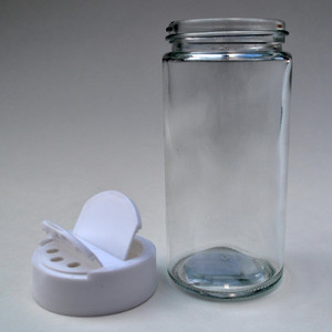 Glass Spice Jar 6 oz With White Plastic Lid