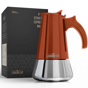 The London Sip 6 Cup Stainless Steel Espresso Maker - Copper The London Sip 6 Cup Stainless Steel Espresso Maker - Copper