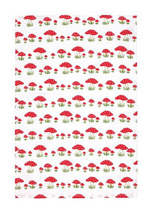 MUkitchen Cotton Dish Towel, Mushrooms