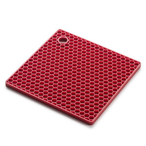 Red Silicone Honeycomb Potholder & Trivet