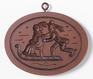 House on the Hill Ice Skating Oval Springerle Mold