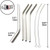 Stainless Steel Set of 4 Drinking Straws with Cleaning Brush