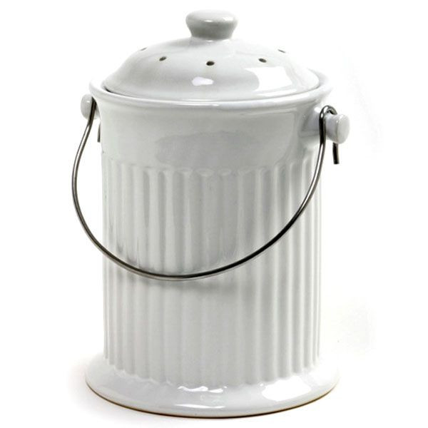 Norpro Ceramic Compost Keeper, White