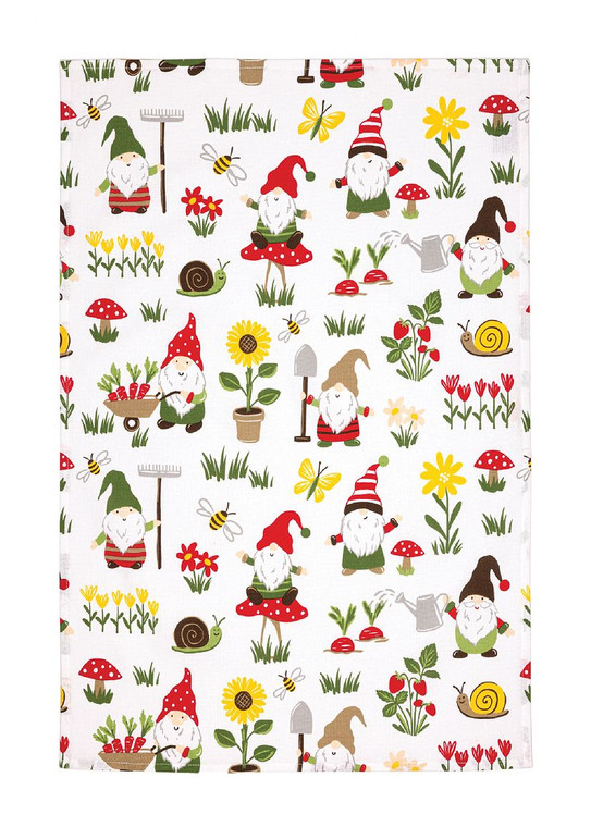 MUkitchen Cotton Dish Towel, Gnomes