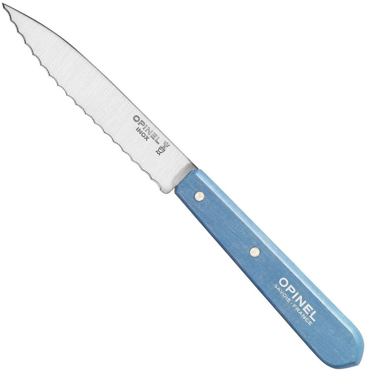 Opinel No. 113 Sky Blue Serrated Paring Knife