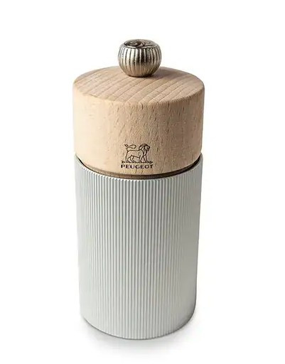 Peugeot Natural Wood & Aluminum Line Zirlion Salt Mill 5-Inch