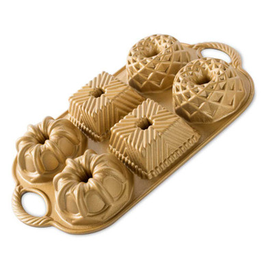 Nordic Ware Geo Bundtlette Pan, 6 Cavities, 3.5-cups - Fante's