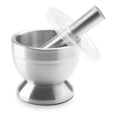 HIC Kitchen Marble Mortar and Pestle, 4in