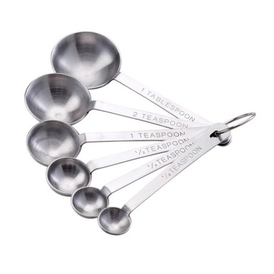 Mrs. Anderson's Round Stainless Measuring Spoons, Set of 6