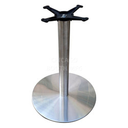 Disk-series 22" Round Table Base - Dining Height - Stainless Steel