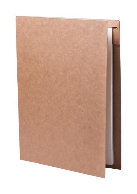 Recycled paper document folder with 20 blank sheets notepad and ballpoint pen \ GoodieBags