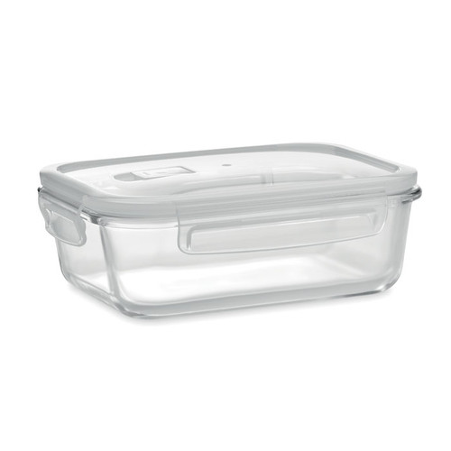 Praga Lunchbox, cutie pentru pranz din sticla borosilicata inalta, cu capac de inchidere etans din PP si cu posibilitate de personalizare corporate