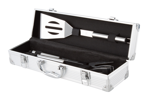 Carolina, set pentru gratar din otel inoxidabi, in cutie de aluminiu si cu posibilitate de personalizare corporate