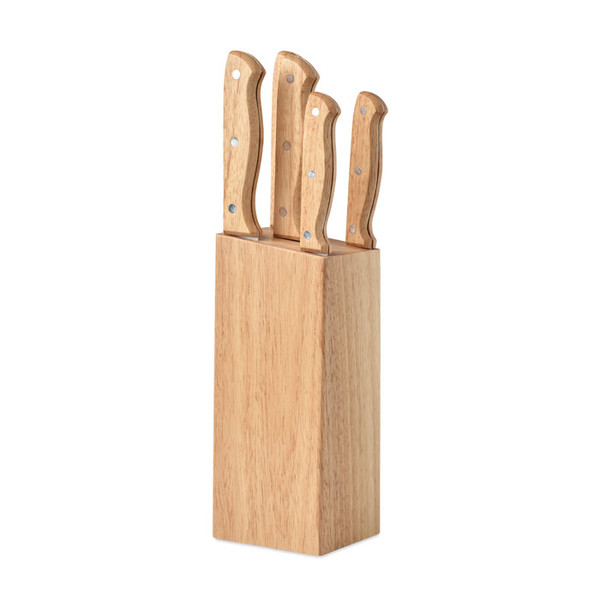 Gourmet - 5 piece knife set in base Gourmet - 5 piece knife set in base
