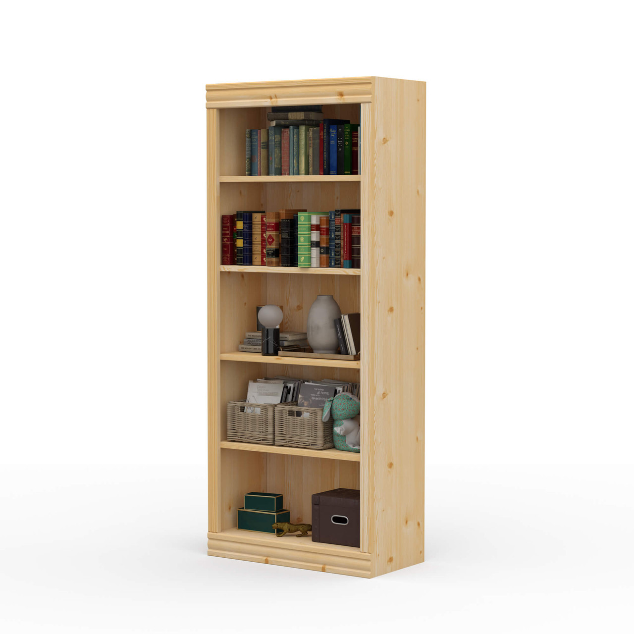 58H x 12D Real Wood Bookcase