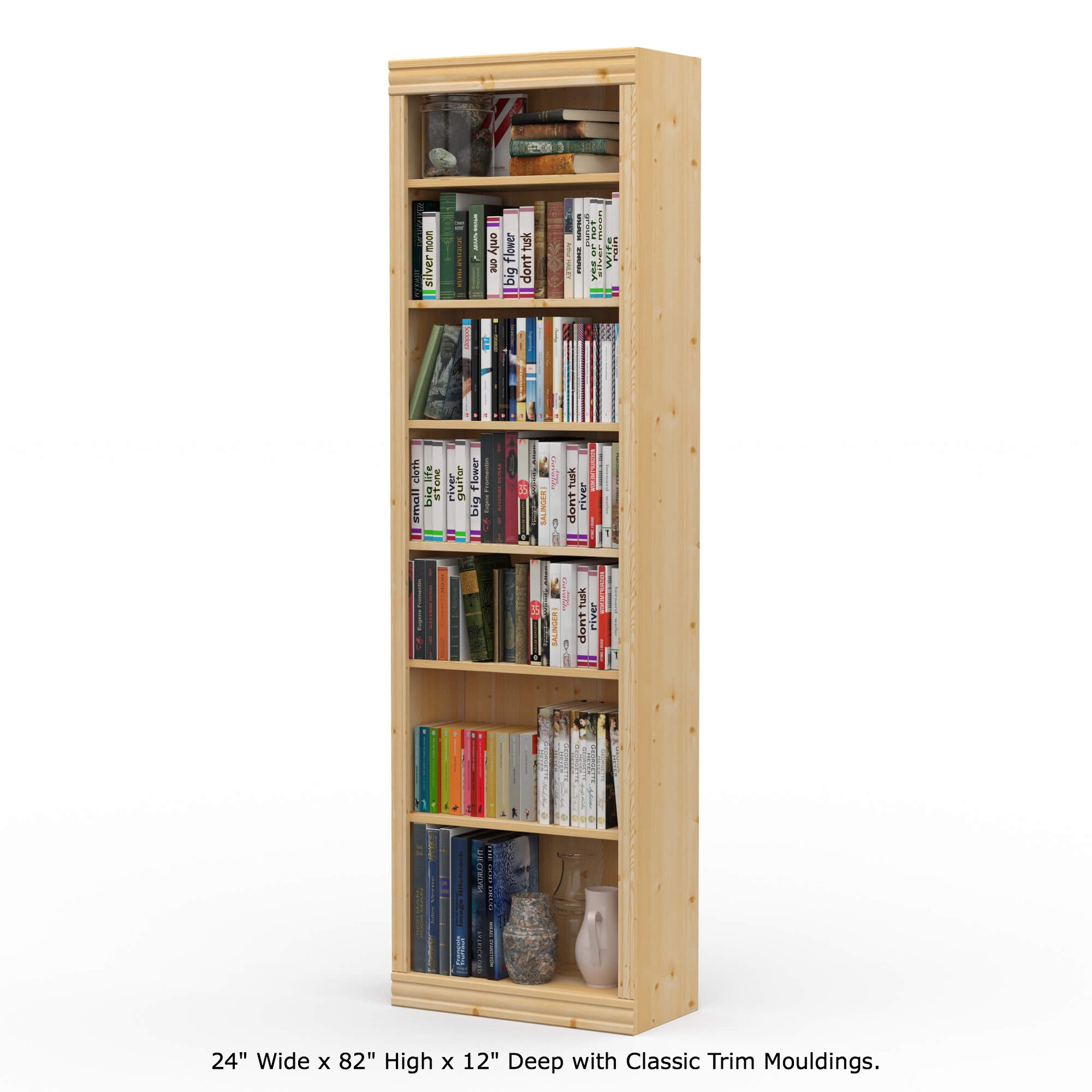Real Wood Bookcase 82" High x 12" Deep