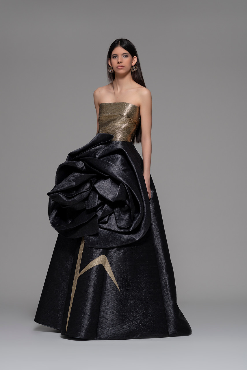 Isabel Sanchis Ferla Strapless Rosette Gown - District 5 Boutique