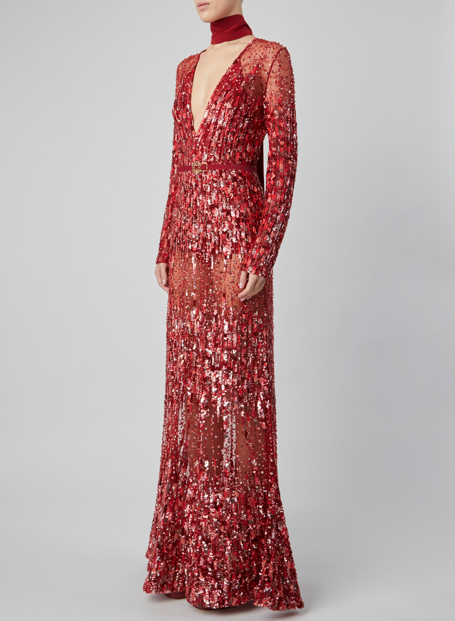 Elie Saab Fitted Sequin Gown- District 5 Boutique