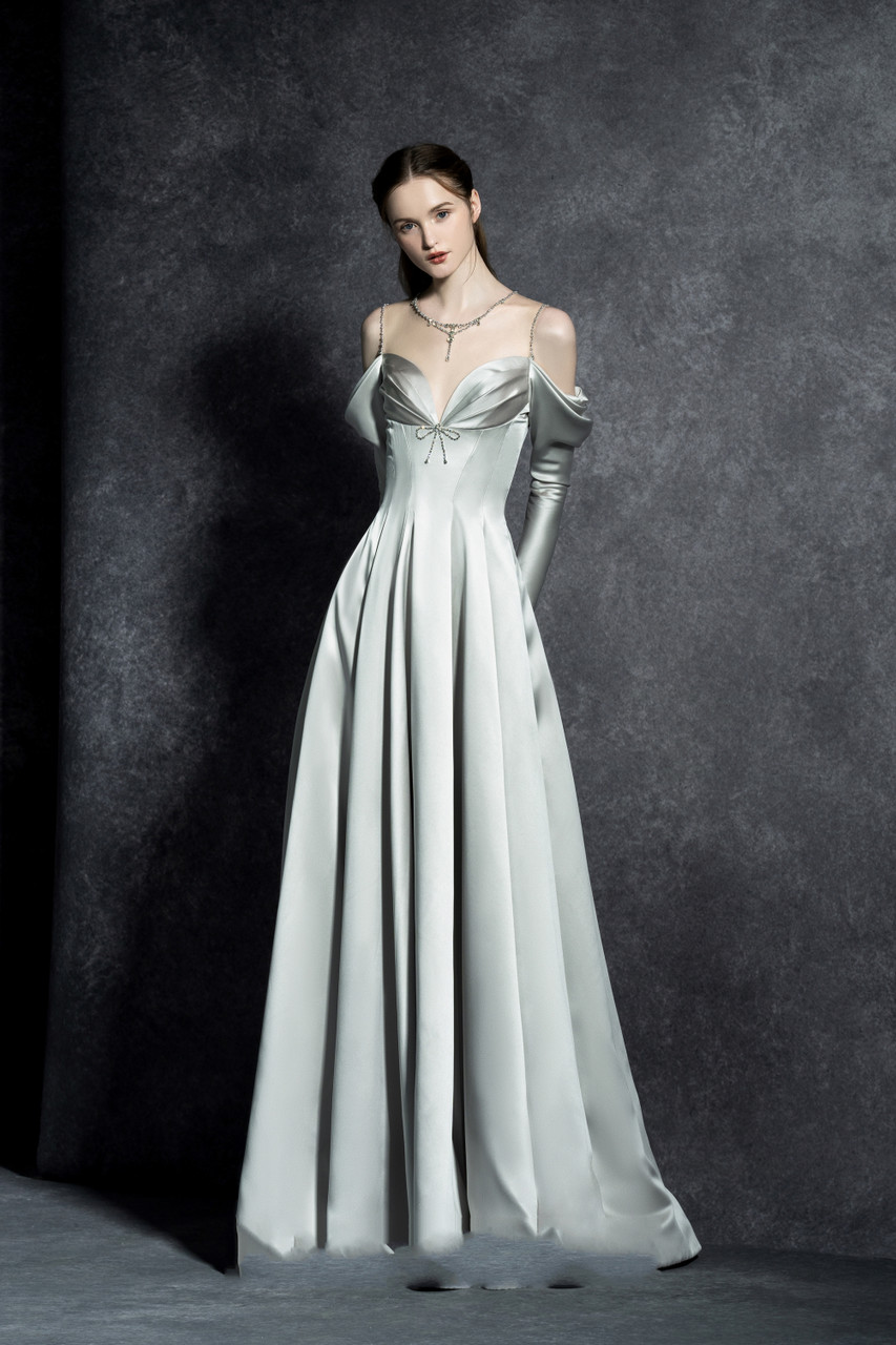 The Atelier Couture Eve Silver Gown - District 5 Boutique