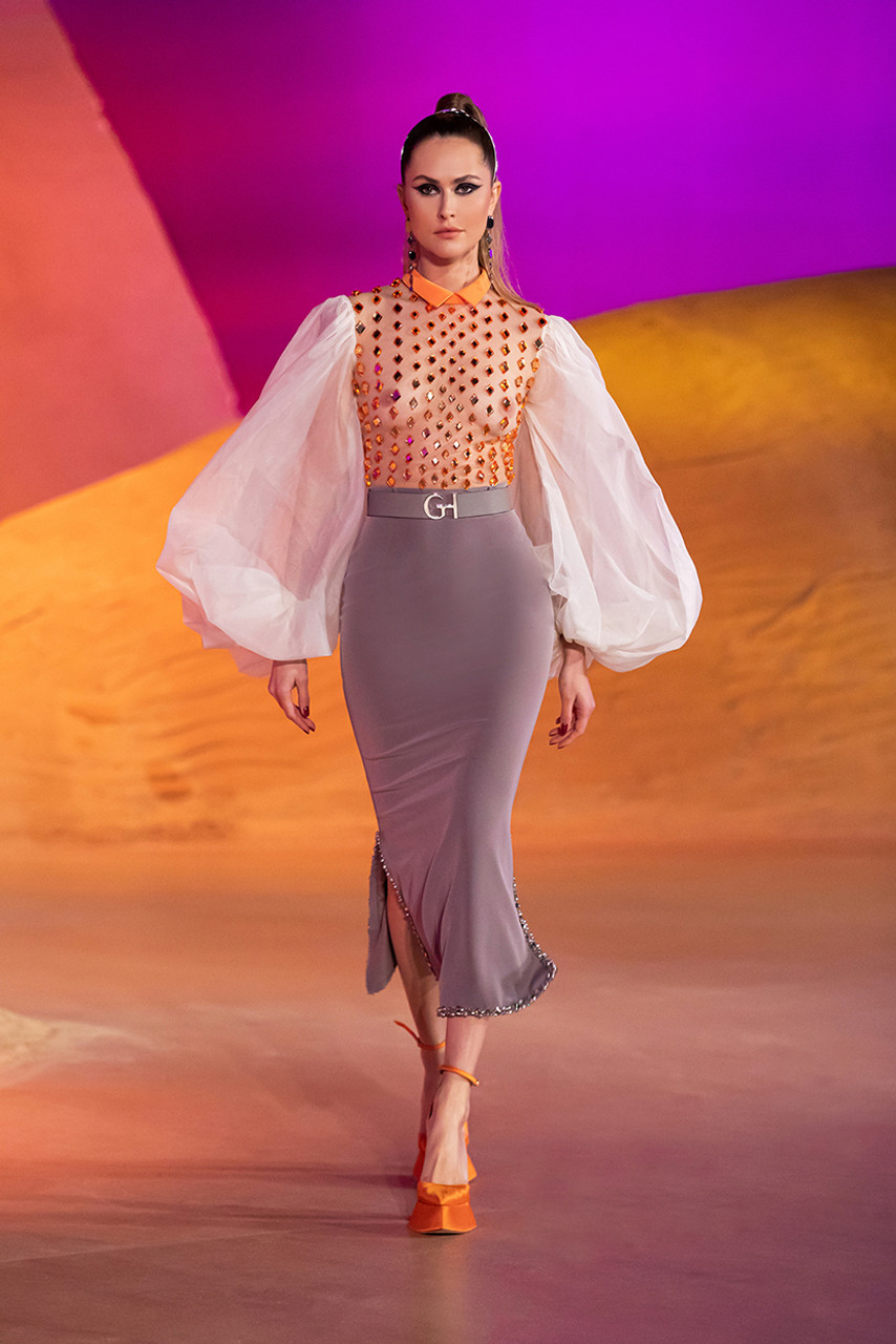 Georges Hobeika Long Sleeve Fur Skirt Mini Dress- District 5 Boutique