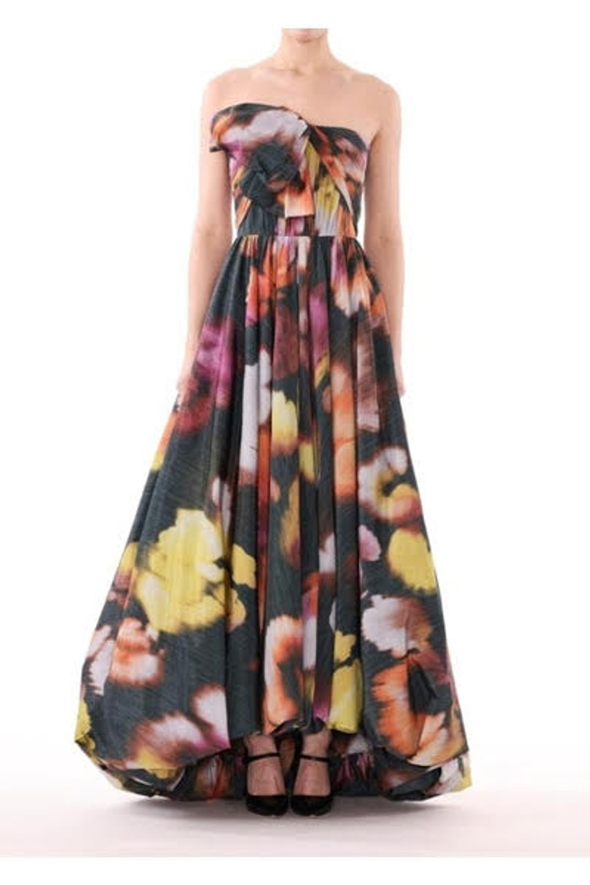 Jason Wu Collection Iris Floral Warp Print Taffeta Gown