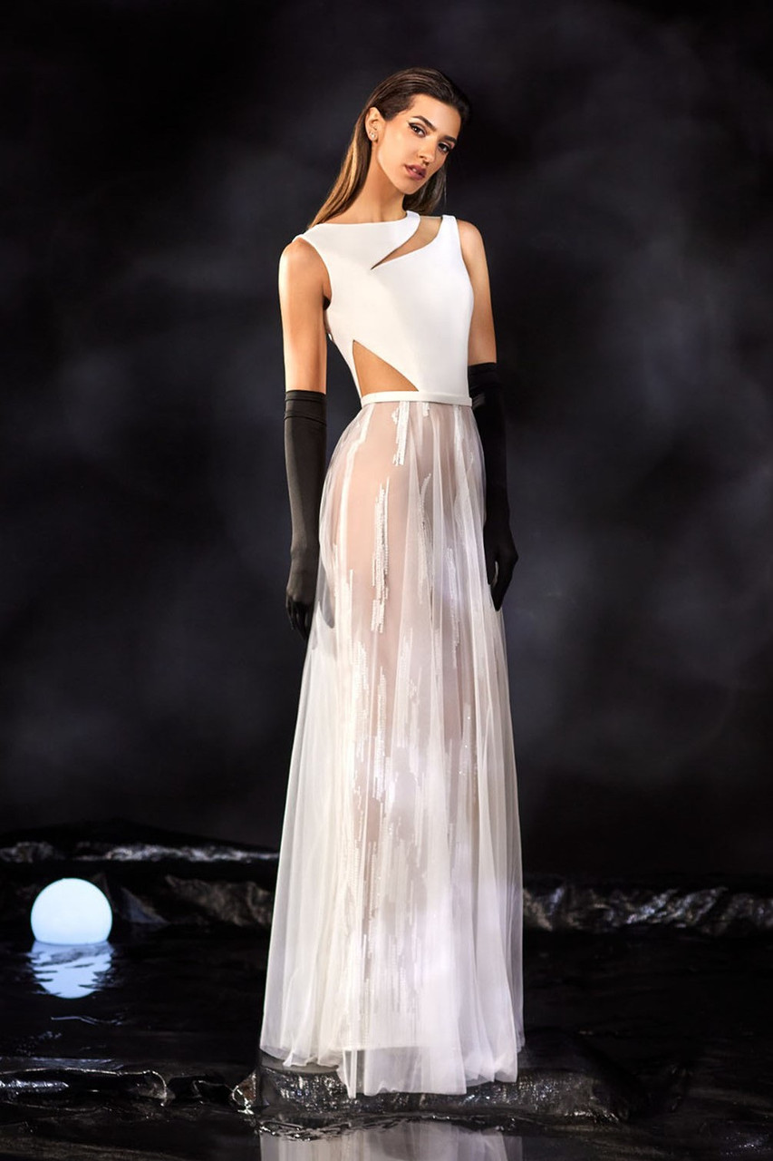 Abdo Aoude Couture White Tulle Gown- District 5 Boutique