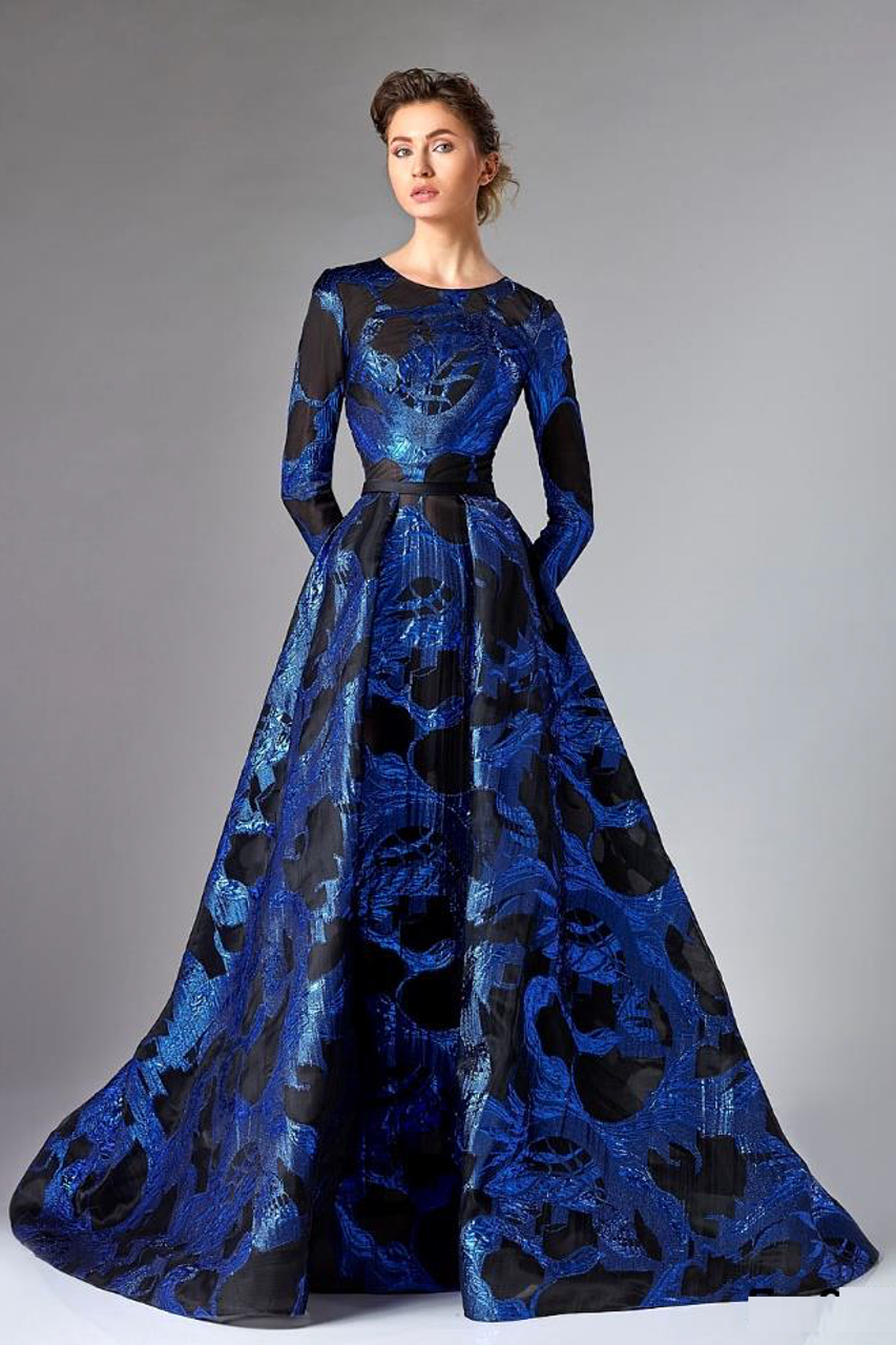 evening gown with sleeves