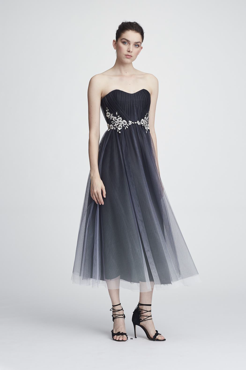 marchesa notte strapless ombre gown