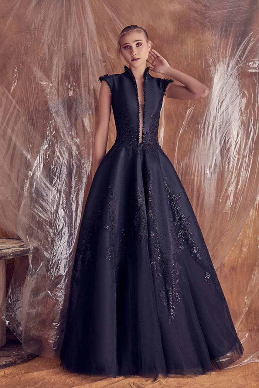 Gatti Nolli by Marwan Maria Cap Sleeve A-Line Gown - District 5 Boutique