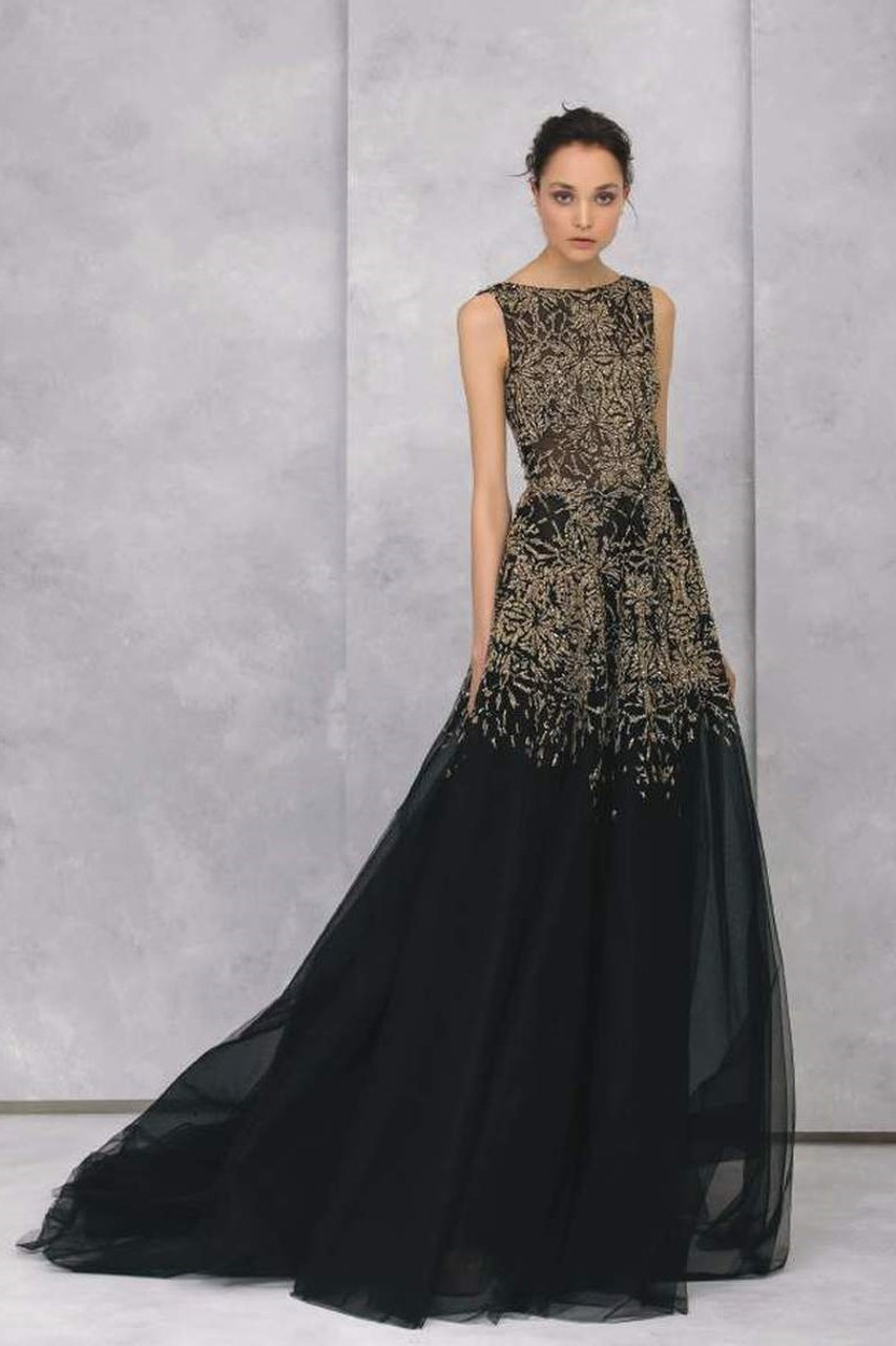 Tony Ward Handmade Embroidered Sleeveless Gown - District 5 Boutique