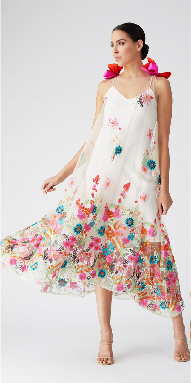 floral overlay dress