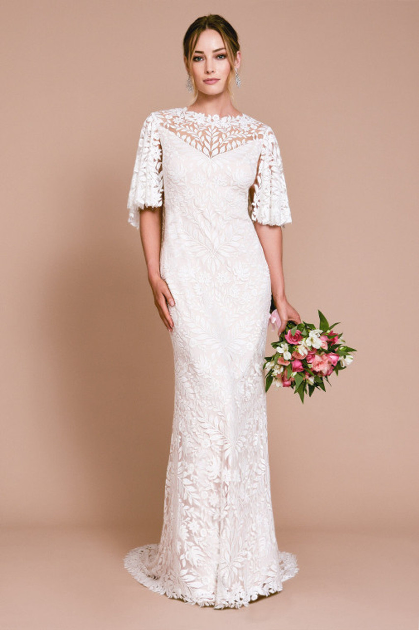 Tadashi Shoji Lyanna Flutter Sleeve Gown - District 5 Boutique