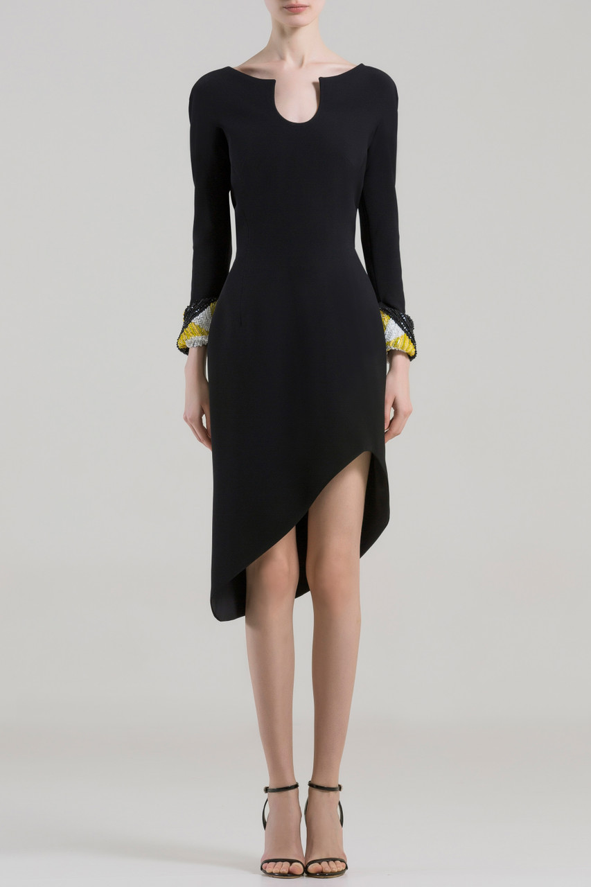 long sleeve asymmetrical dress