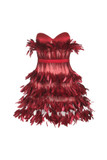 Corseted Mini Feather Dress