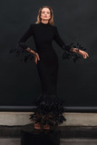 High Neck Coq Plume Gown