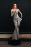 Off Shoulder Snakeskin Gown