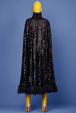 Sequined Mesh Robe Dress