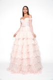 Off the Shoulder Tulle Lace Gown
