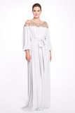 Embellished Illusion Neckline Caftan