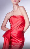 Strapless Draped Slit Gown