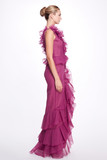 Ruffle Gown with Slit