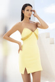 Strapless Yellow Cocktail Dress