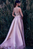 Illusion Neck Pink Gown